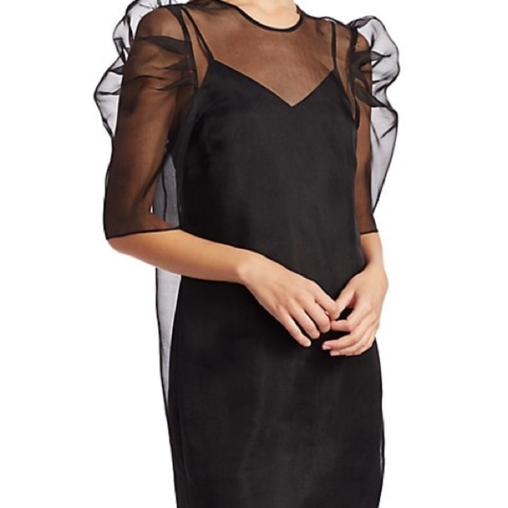 CINQ À SEPT Erin Gathered Silk-organza Mini Dress